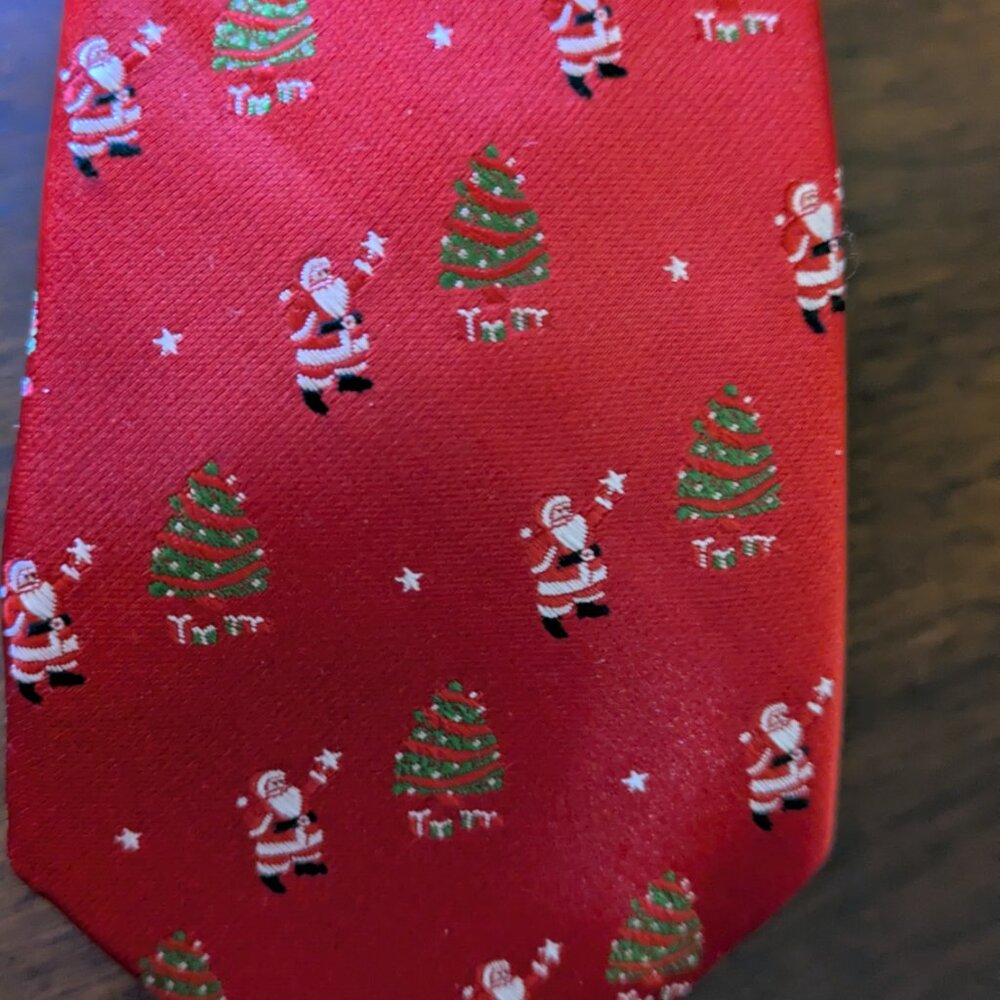 Boys Red Izod Christmas Tie